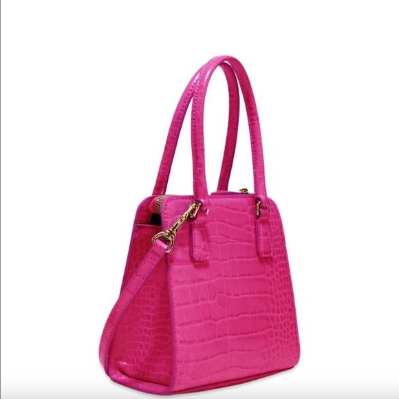 Poppy Lissiman Crikey BB Faux Croc Top Handle Mini Bag in Hot Pink - Picture 6 of 11